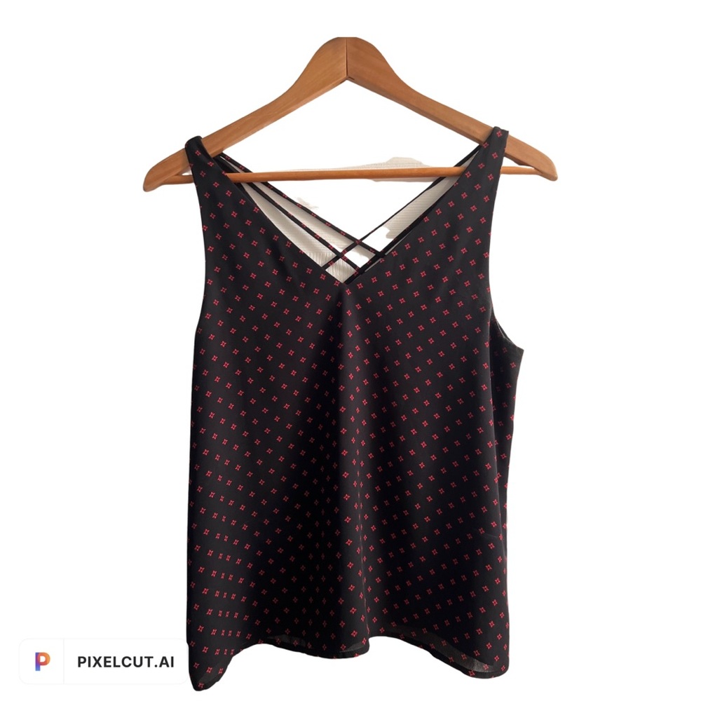 Express Red & Black Sleeveless Top